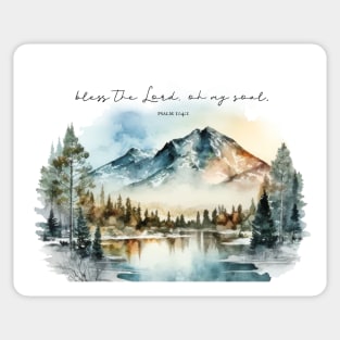 Bless the Lord, O My soul, Watercolor Psalm 104:1 Sticker